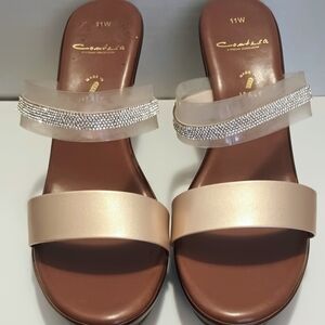Women's Gold and Brown Sandals